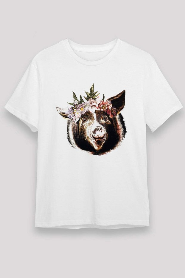 Pig White Unisex T-Shirt T-Shirt