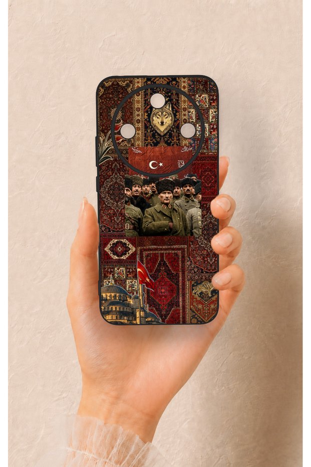 Honor Magic 8 Lite Compatible Bozkurt and Ataturk Patterned Silicone Case