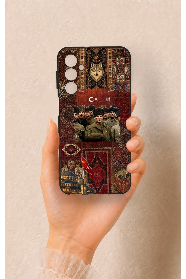 Samsung M34 Compatible Bozkurt and Atatürk Patterned Silicone Case