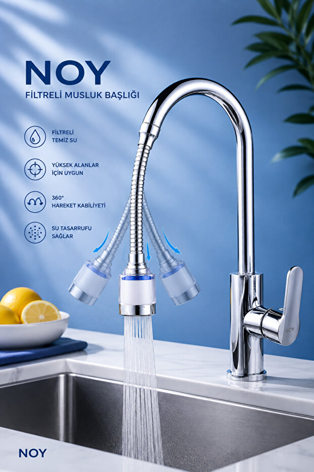 Flexible Faucet Head with Filter