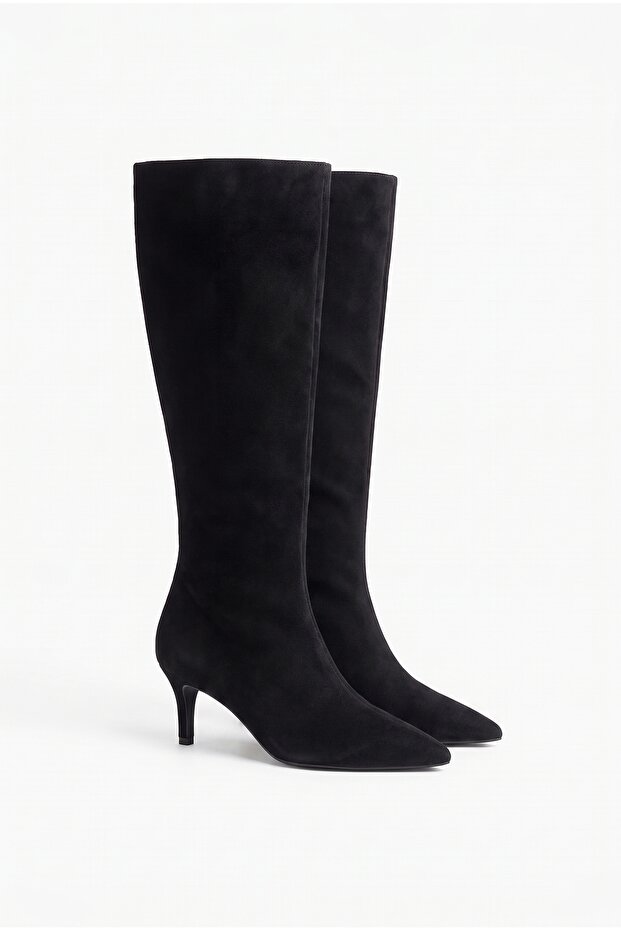 Suede Below-The-Knee Thai Feather Women's Boots