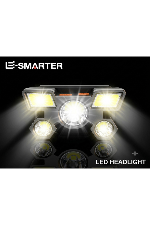 مصباح يدوي Choice T21 Style B 5 LED قابل لإعادة الشحن مع بطارية ليثيوم مدمجة وضوء رأس قوي للتخييم