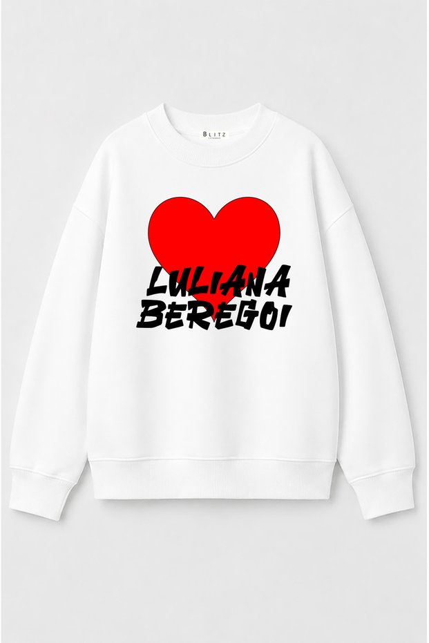 I Love Luliana Beregoi Design Printed 3 Thread Children's Sweatshirt (Ages 4-13)