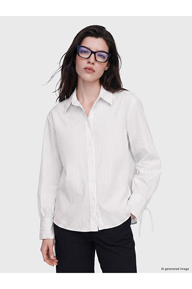 Sparkly Choices by Shining Store Striped Women's Shirt