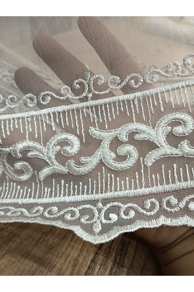 Tulle Curtain Embroidered 1E3 with Frequent Pleats, No Ironing Required, High Quality Tulle Curtain