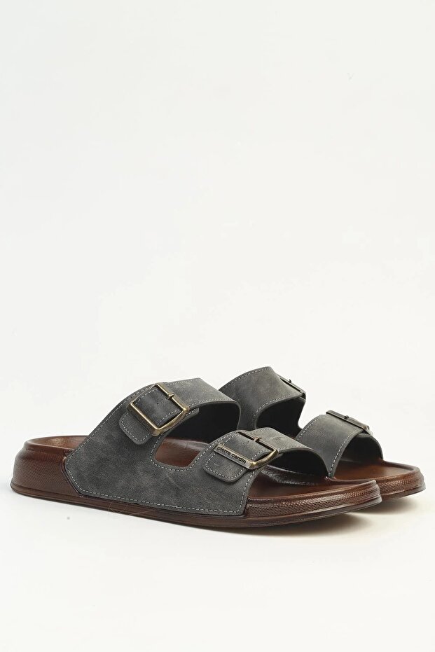 Smoked Double-Striped Lightweight Men's Slippers Pc-7923