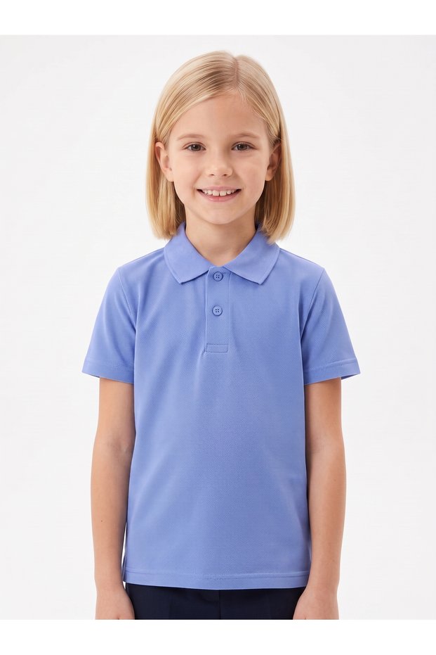 Children's School T-Shirt 100% Cotton Short Sleeve Polo Collar Lakos Girls Boys