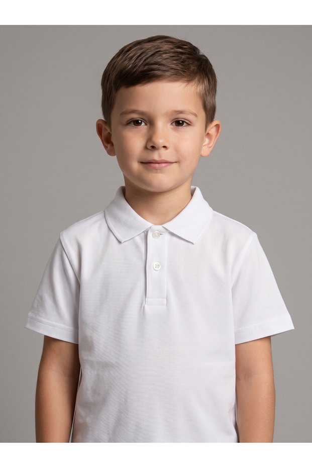 Children's School T-Shirt 100% Cotton Short Sleeve Polo Collar Lakos Girls Boys