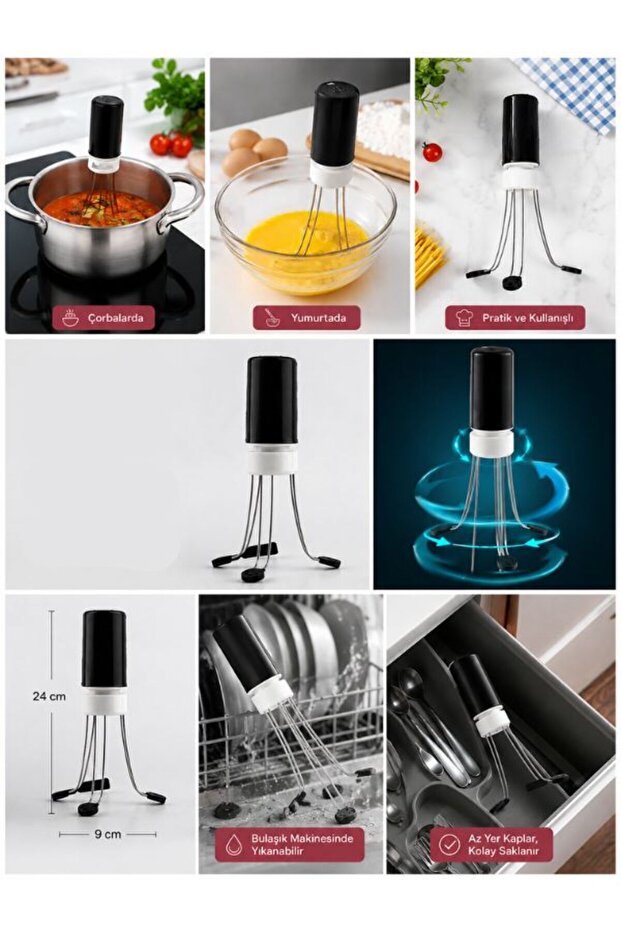 Soup Mixer Wireless 3-Speed – Sauce, Egg and Cream Mixer Mini Kitchen Mixer