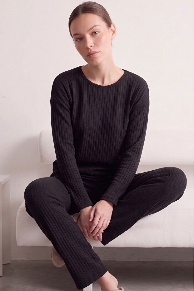Cotton Striped Winter Soft Touch Interlock Knitted Pajama Set