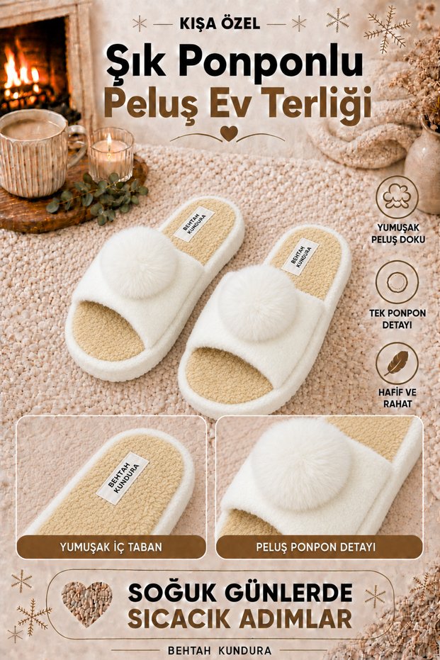 Women's Open-Front Pompom Maternity Postpartum Non-Slip Light-Sole Home Slippers Dowry Bundle