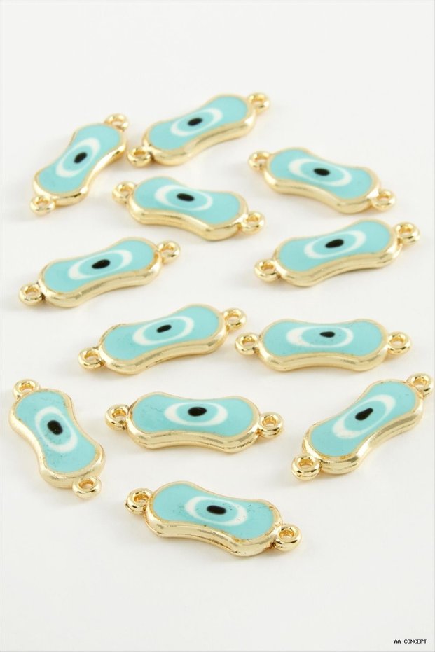 CONCEPTA Oval Evil Eye Double-Handled Enameled Bracelet and Pendant Horse 1 (163351) Turquoise
