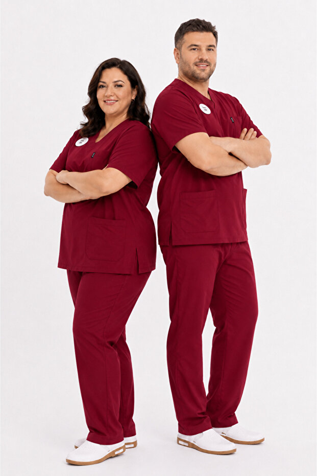 Comfy - Plus Size Bachelor'S-Master's Health Care Uniform Lycra Scrubs (Unisex) (Compliant with New Regulations)