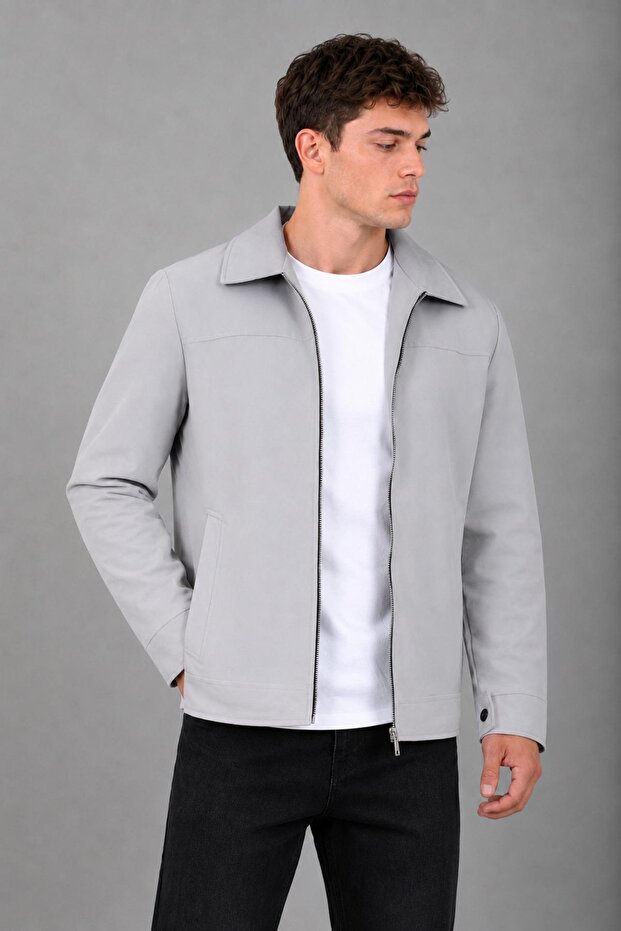 Collared Zippered Seasonal Coat Pldp 3033_60390-1
