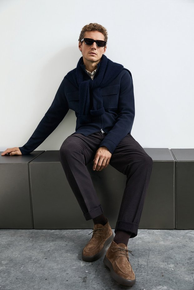 Loved Men's Cardigan Navy Blue
