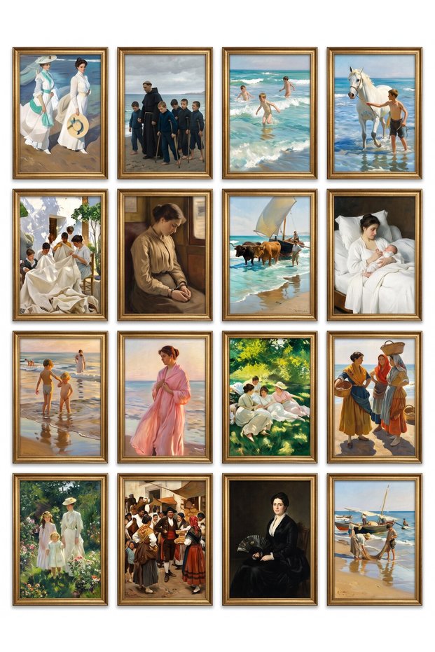 Joaquin Sorolla Paintings 16-Piece Sticker Set Laptop Notebook Planner Sticker