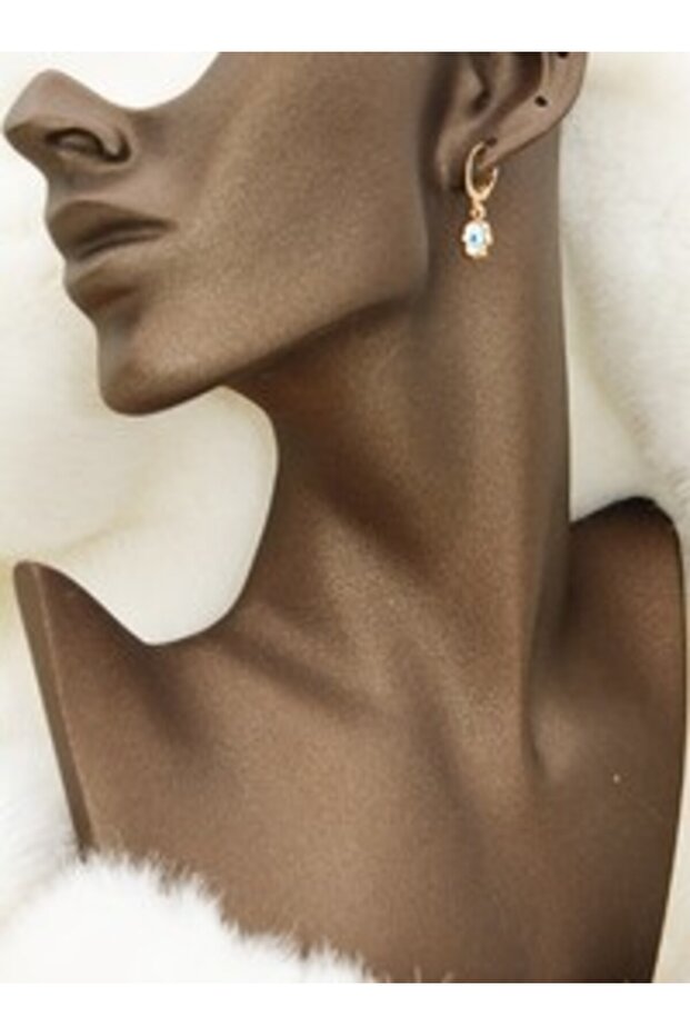 Evil eye beaded mini earrings - gold color -