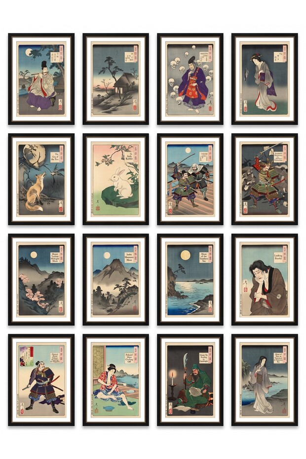 Tsukioka Yoshitoshi Paintings 16-Piece Sticker Set Laptop Notebook Sticker