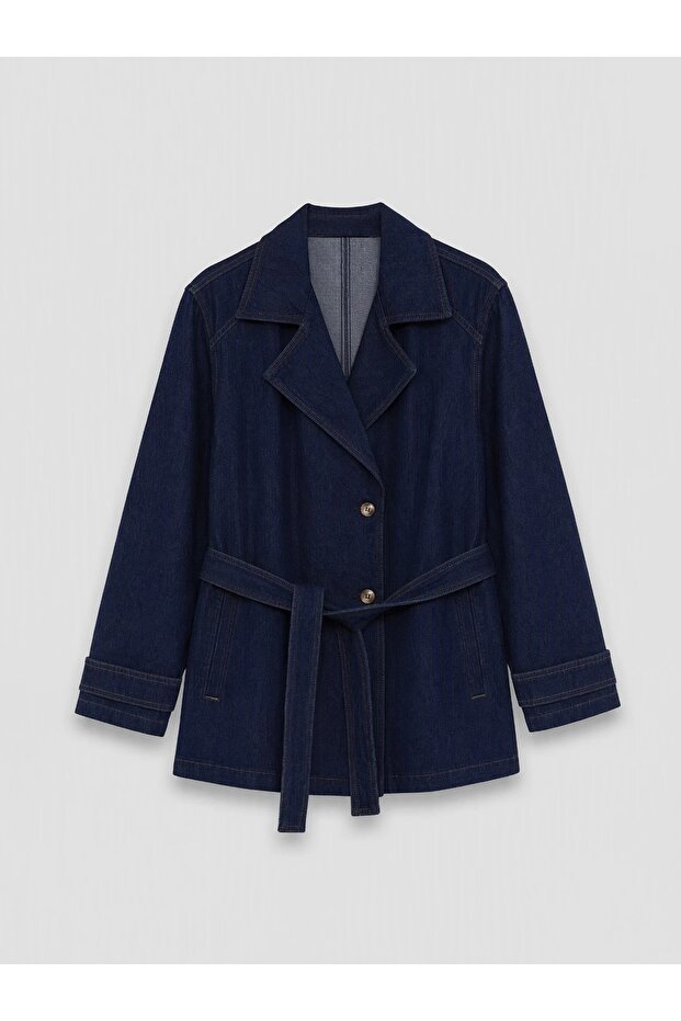 Belted Women's Jean Denim Jacket