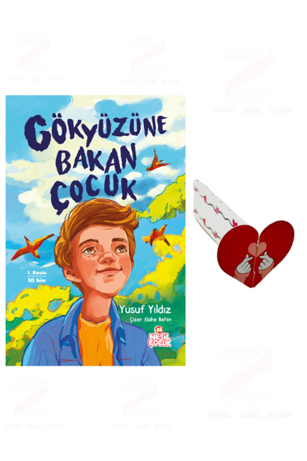 Yusuf yıldız "starry sky gazing child" special design heart bookmark - gift edition