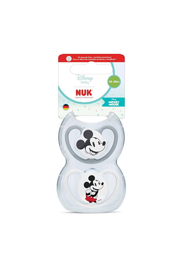 Pm Disney Mickey Mouse 2-Pack Silicone Pacifier 18-36 Months (Boxed)