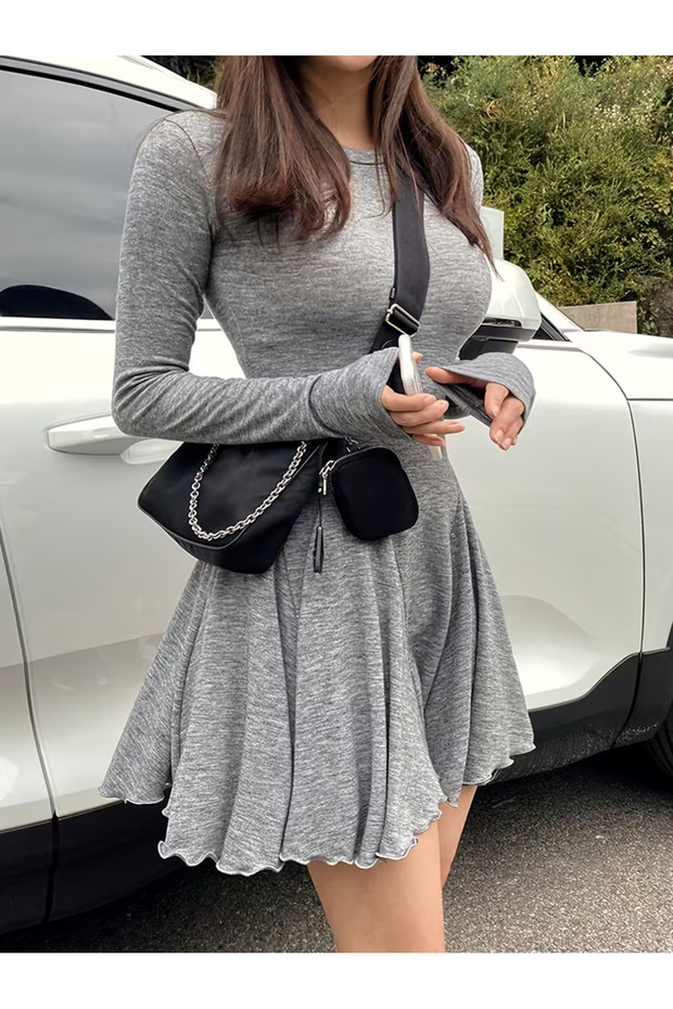 Women's Long Sleeve Mini Casual Dress