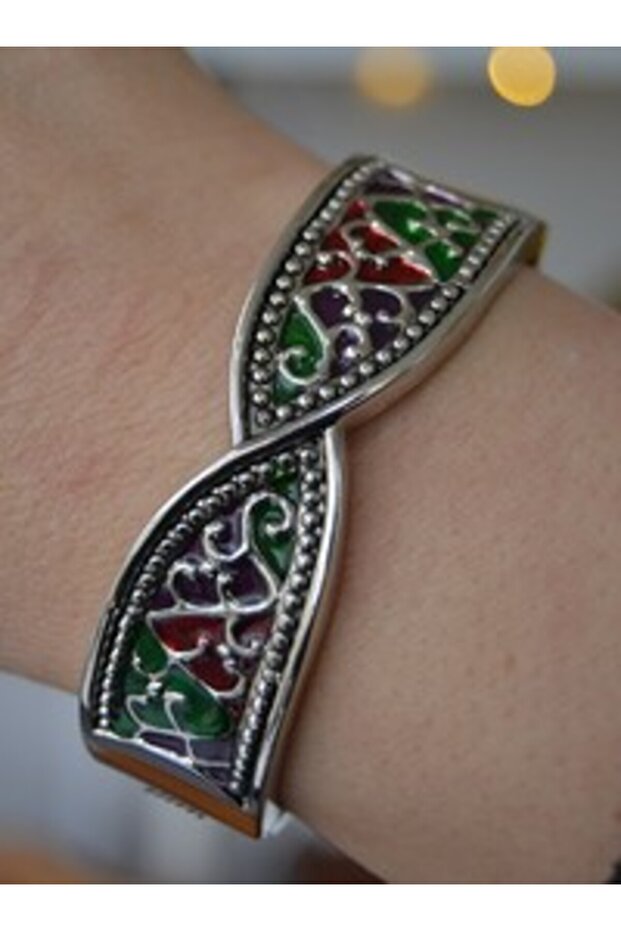 Enamel Clamp - Silver Color -