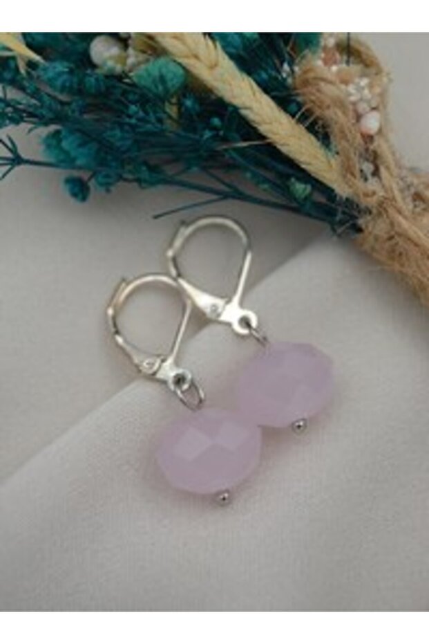 Rondela Cut Czech Crystal Stone Earrings - Silver Color -
