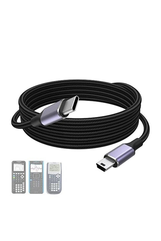 كابل شحن TI 84 متوافق مع آلات حاسبة تكساس إنسترومنتس TI-84 Plus CE، وTI 89 تيتانيوم، وTI.