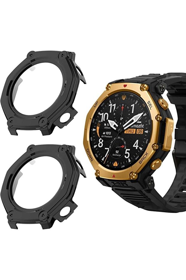واقي شاشة لساعة Amazfit T-Rex 3 Pro مقاس 48 ملم، عبوة من قطعتين، غطاء صلب من البولي كربونات مع طبقة حماية 9H
