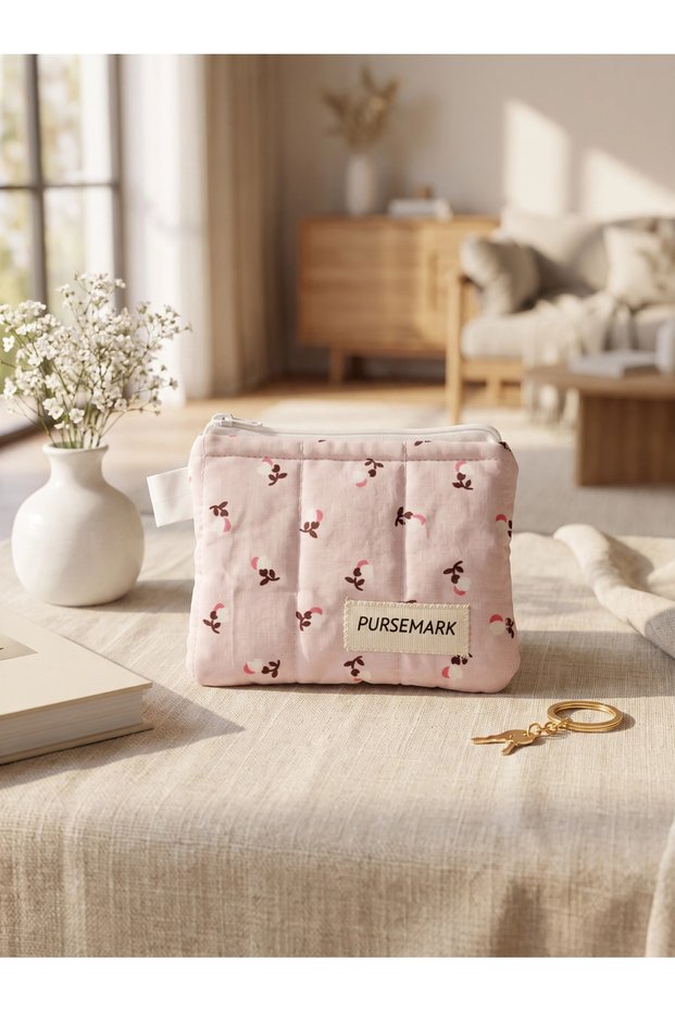 Tiny Flowers Patterned Handmade Small Wallet