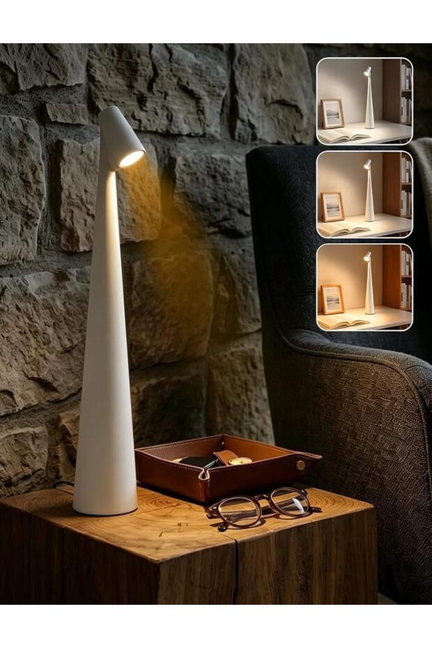 مصباح طاولة LED محمول، مصباح طاولة LED من Xkimos بتحكم باللمس، 3 درجات حرارة لونية قابلة للتعتيم بدون خطوات باللمس