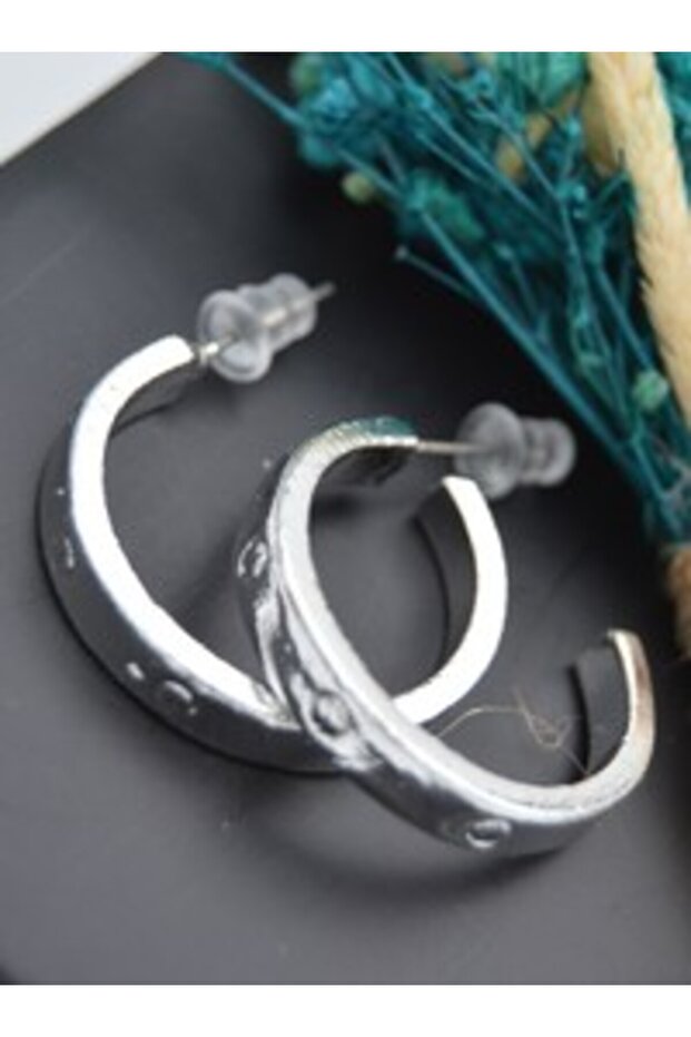 Hoop earrings - silver color -