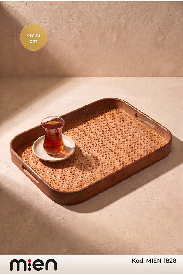 Hazeran Acacia Rectangular Tray 46X33 cm