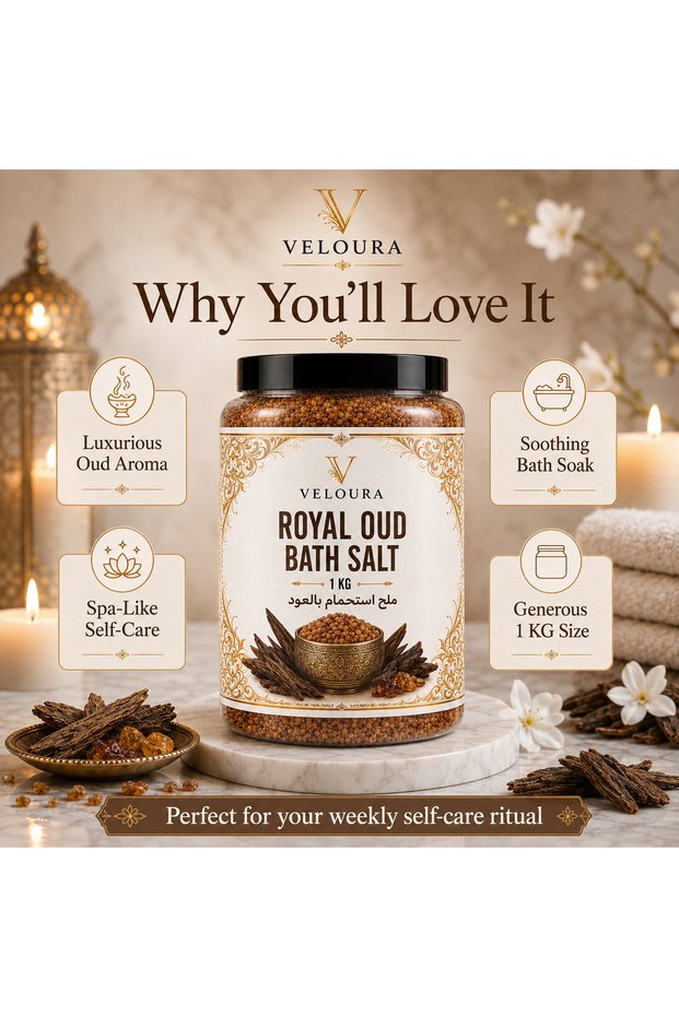 OUD SPA SALT 1KG – LUXURIOUS & RELAXING BATH SALT FOR BODY & FOOT SOAK