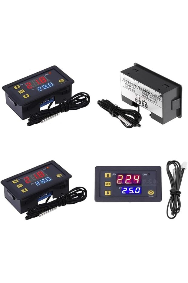 Digital LED Temperature Controller Module, 2 Pcs Precise Programmable Thermostat Switch with Waterpr