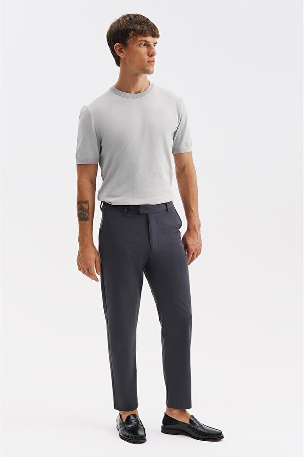 basic™ Klasične uske antracit pantalone