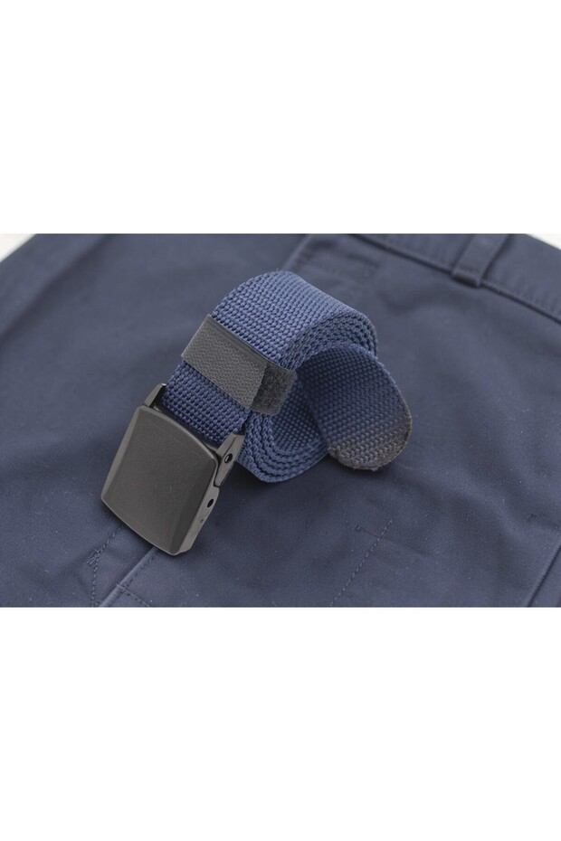 Unisex Nylon Braided Automatic Buckle Navy Blue Sports Belt (X-Ray Does Not Show)