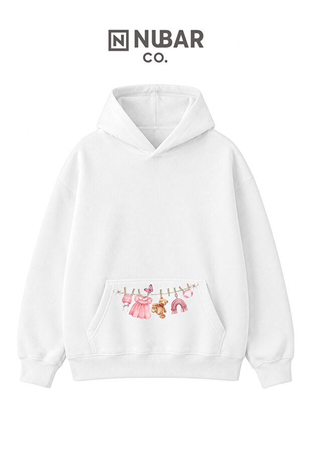 Strong Mom-To-Be Baby Pregnant Designed 3-Thread Cotton Maternity Sweatshirt