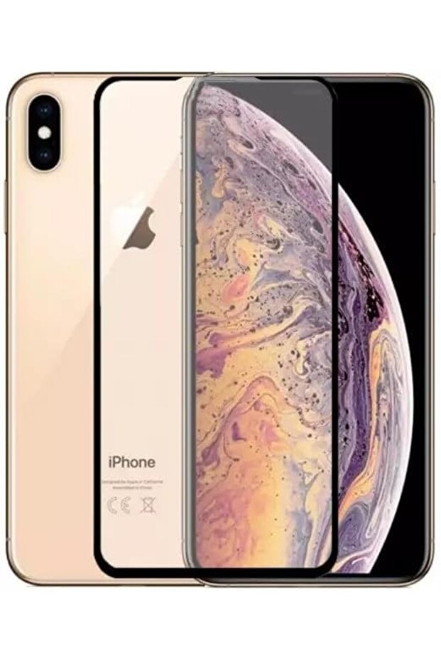 واقي شاشة من الزجاج المقوى لهاتف آيفون Xs Max بتغطية كاملة 9D شفاف