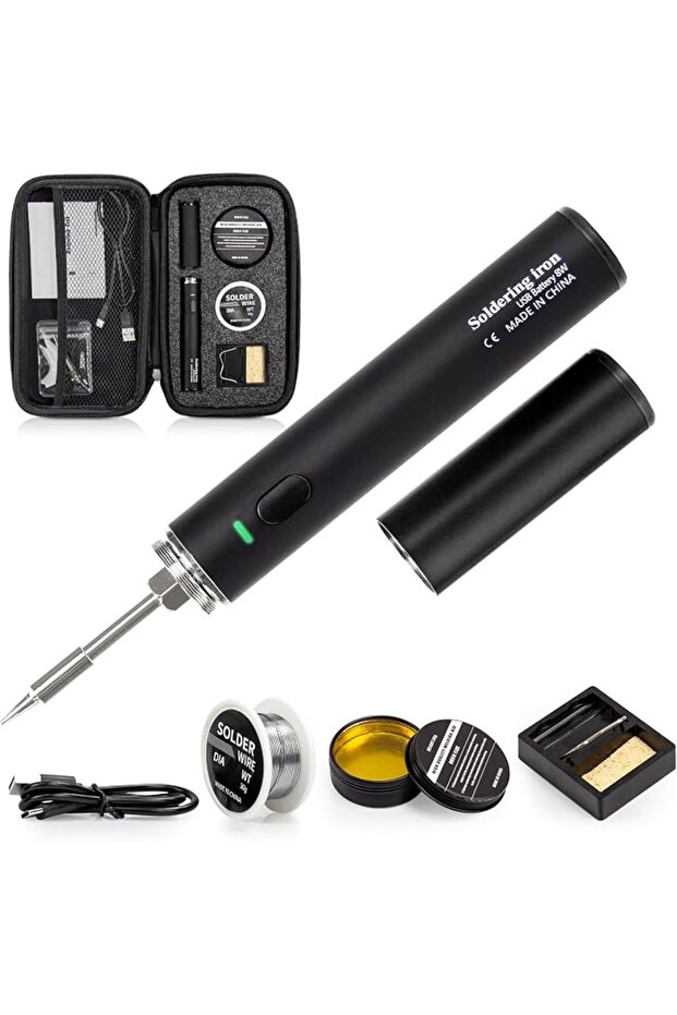 طقم لحام محمول قابل لإعادة الشحن عبر USB، مع 3 درجات حرارة قابلة للتعديل، لحام لاسلكي