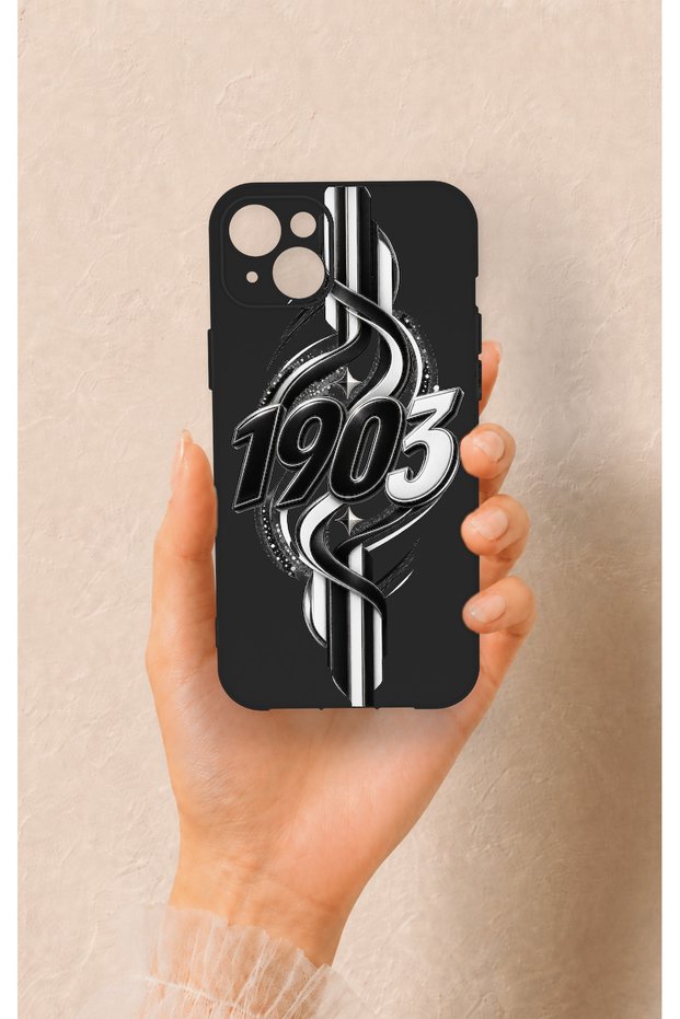 Black and White Ivy Pattern Silicone Case Compatible with iPhone 14 Plus/15 Plus