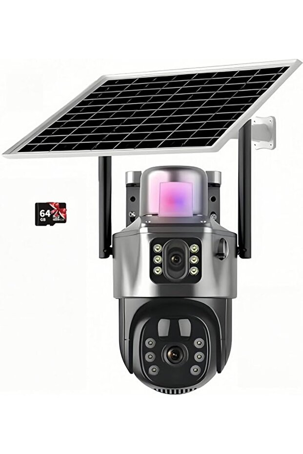 4G Sim Solar Camera Wireless Surveillance Camera PTZ Security Camera Dual Lens Solar Panel CCTV Secu