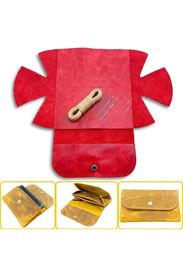 DIY Zeugma Leather Wallet Making Kit, DIY Handmade Horizontal Women's Wallet Card Holder Kit