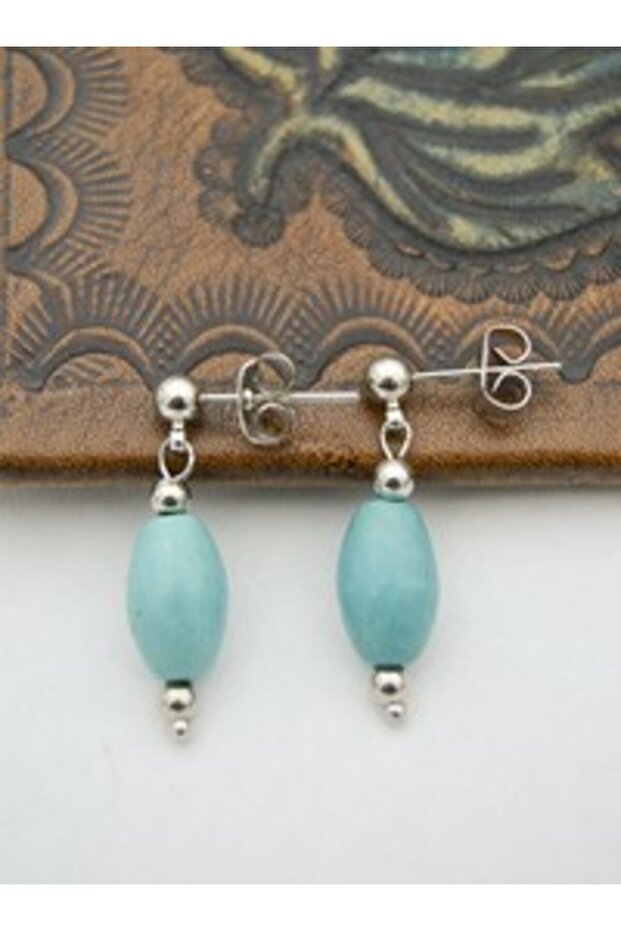 Turquoise Stone Earrings - Multicolor -