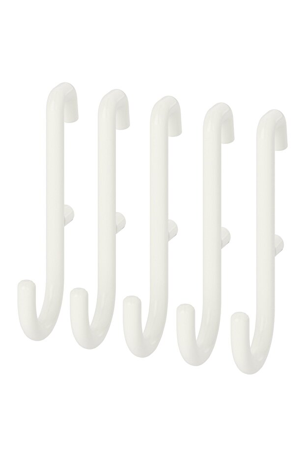 Skadis 5Li Hook White, Multi-Purpose Board Piece, White, 5 Pieces