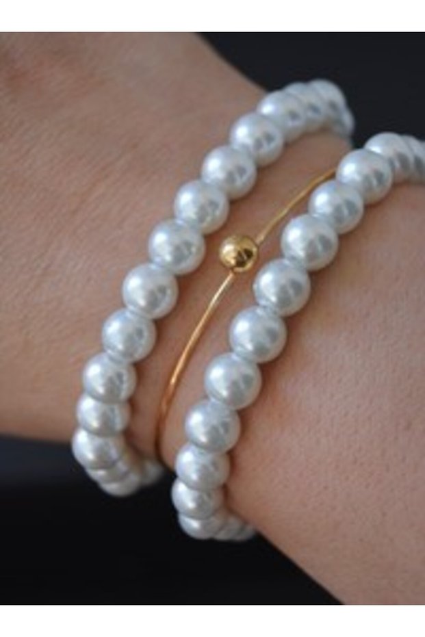 Pearl bracelet set - multicolored -