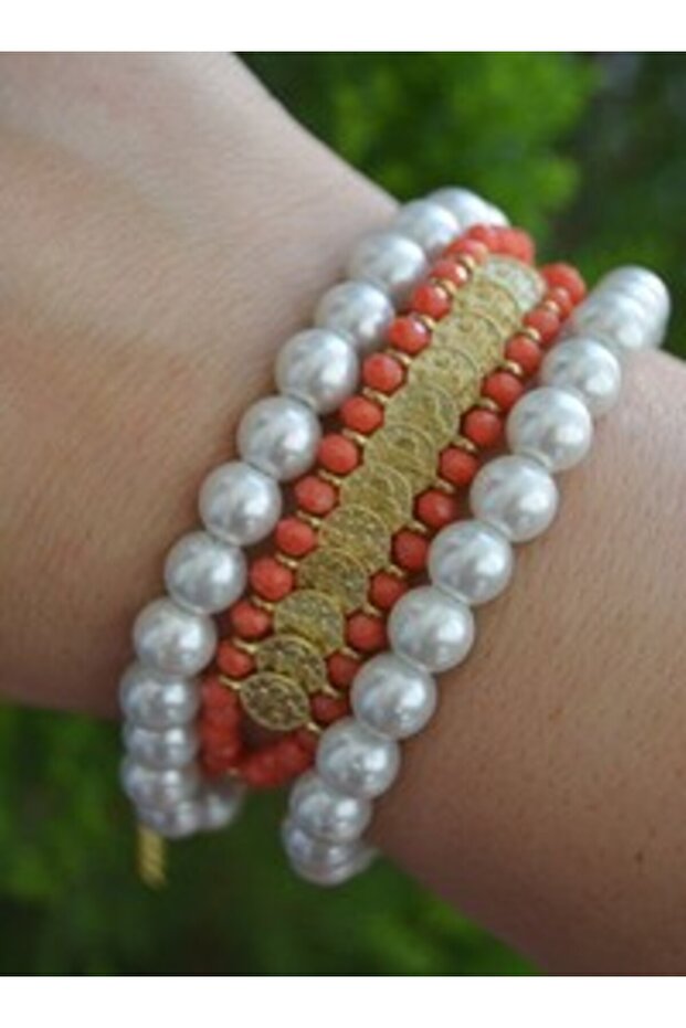 Pearl Bracelet Set - Multicolor -