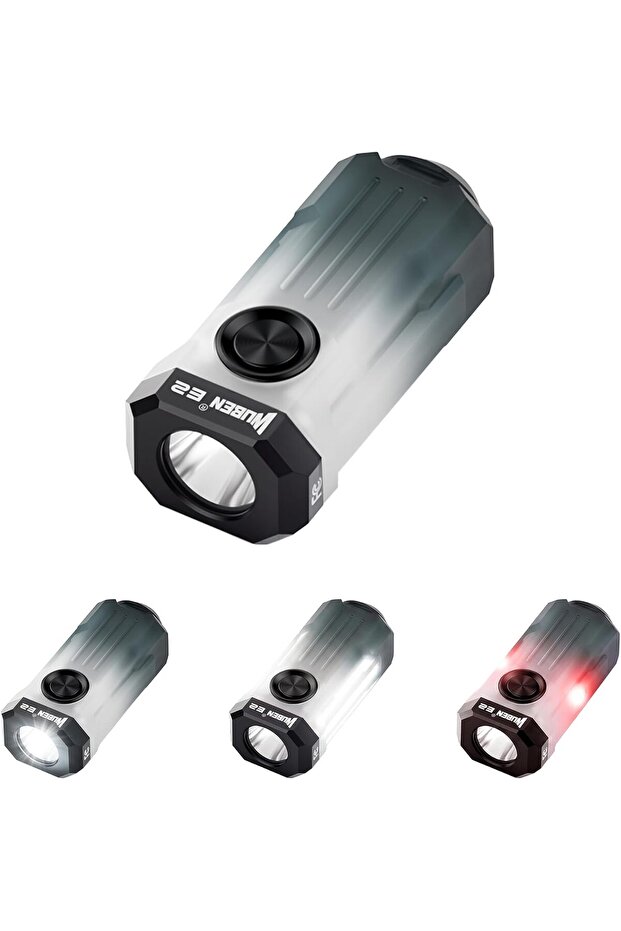 E2 EDC Torch LED Rechargeable, Small Keychain 3-in-1 Pocket Torches 150 Lumens Mini Flashlight with Side and RGB, Magnetic IP66 Flash Light for Camping Hiking Home Outdoor (P5 not Included)