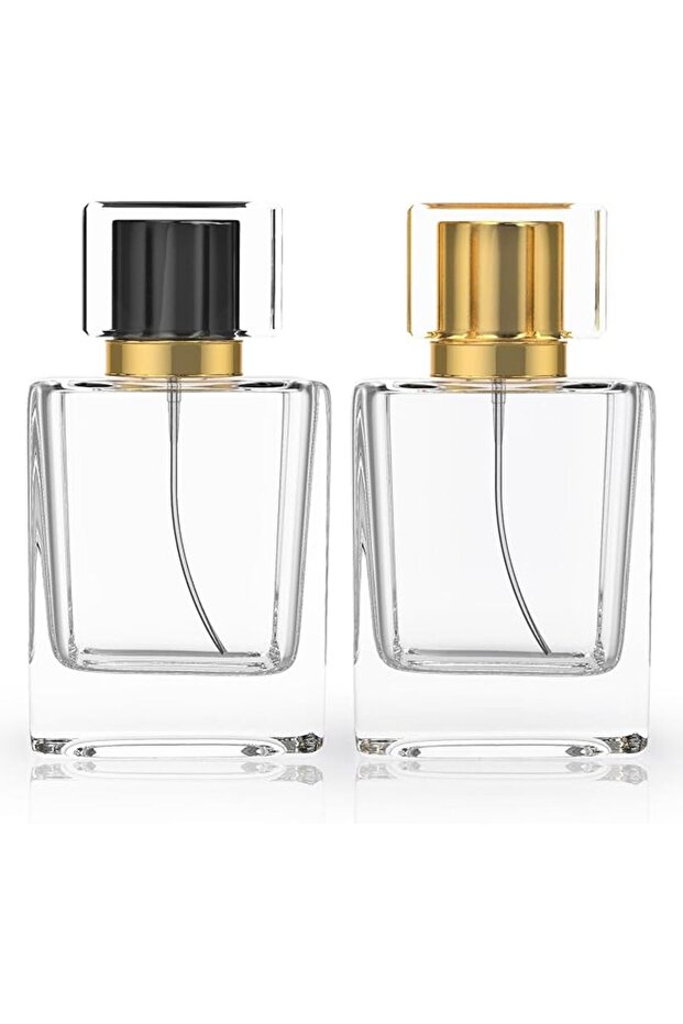 زجاجة عطر قابلة لإعادة التعبئة، عبوة من زجاجتين سعة 50 مل، زجاجة عطر زجاجية كبيرة فارغة للسفر سعة 1.7 أونصة